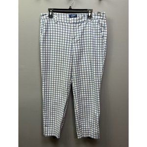 Old Navy Blue and White Checkered Ankle Pants